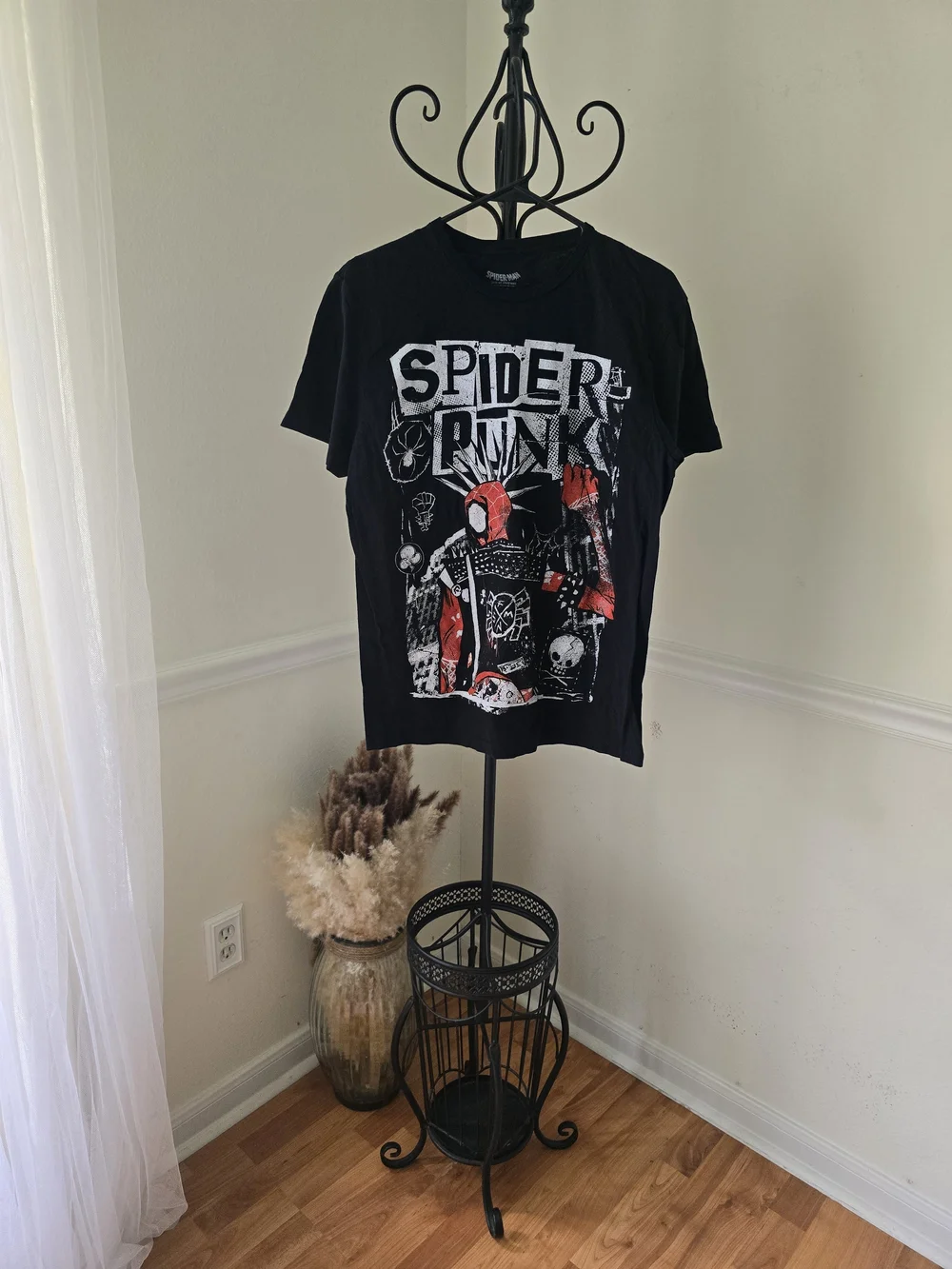 Spider Punk Graphic Tee - Black & Red Kids Shirt Large